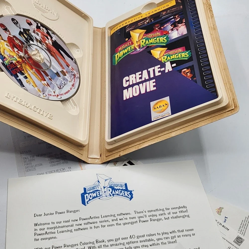 Mighty Morphin Power Rangers Create-A-Movie CD-ROM 1995 Saban PC‎ Mac